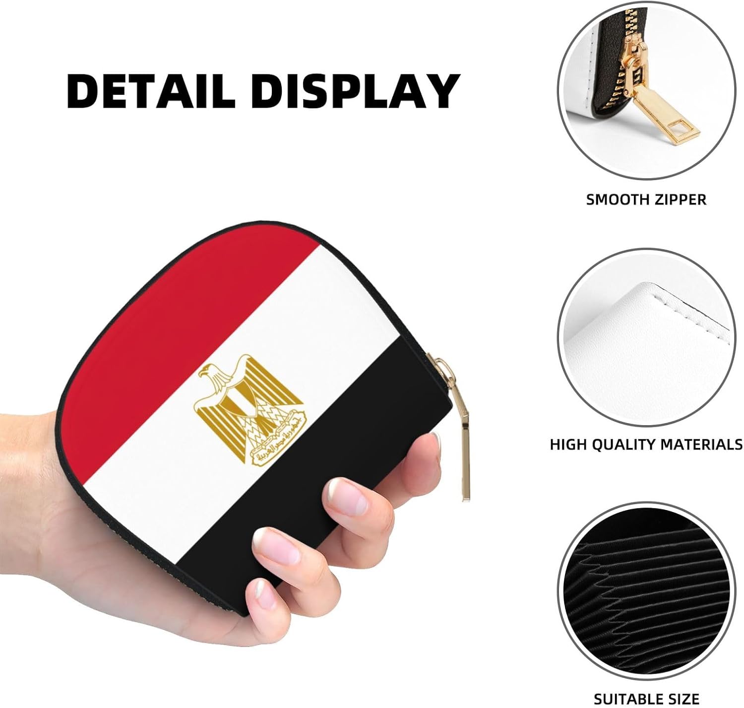 Egyptian flag print Wallet Credit Cards Holder Business Card Case for Men Women Compact Size for Adults