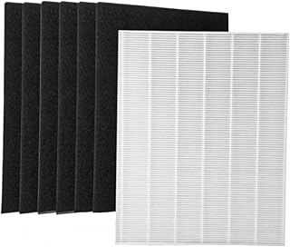 Filtro purificador de aire de repuesto 15115 / Filtro A compatible con Winix Zero (AZBU330-HWB) y P300, 1 filtro HEPA H13 + 6 kit de prefiltro de carbón activado
