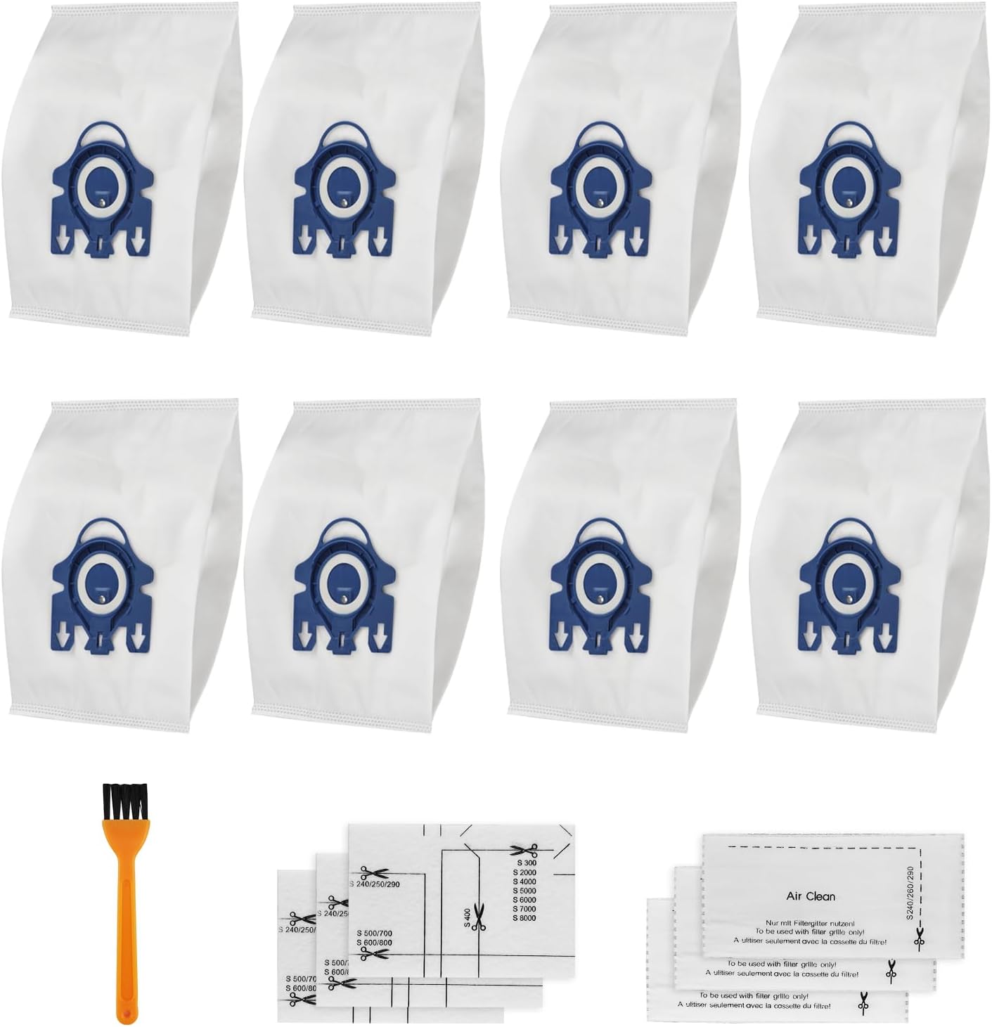 8 Pack Vacuum Cleaner Bags With Miele Classic C1, Complete C1 C2 C3