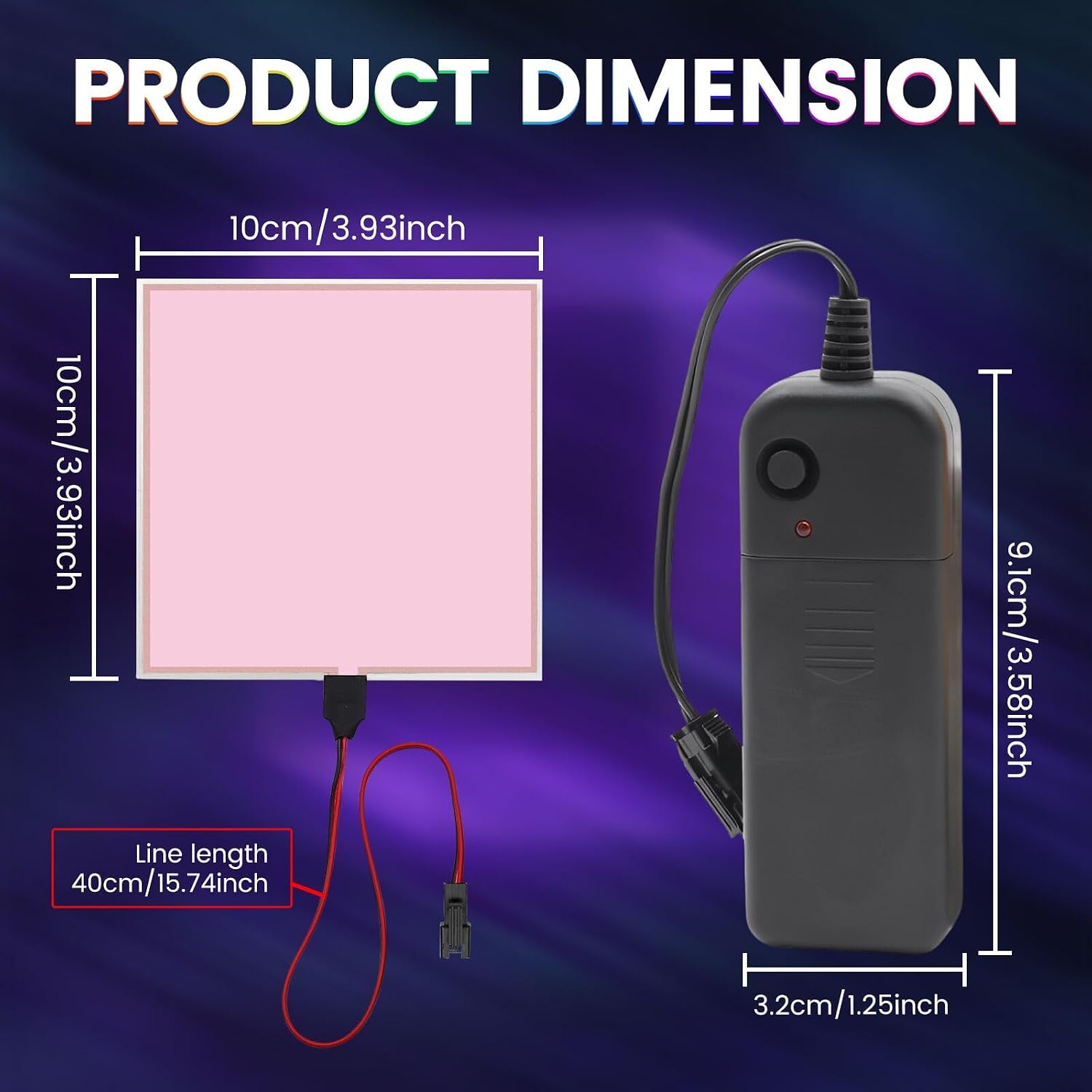 Xuzimaoyi Electroluminescent (EL) Panel、Electroluminescent DIY EL Back Light Paper Light 、 Sheets Panel for Crafts, Signs, Decor3 Modes:Fast flashingow Flashing/Constant Bright(10cm x 10cmWhite)