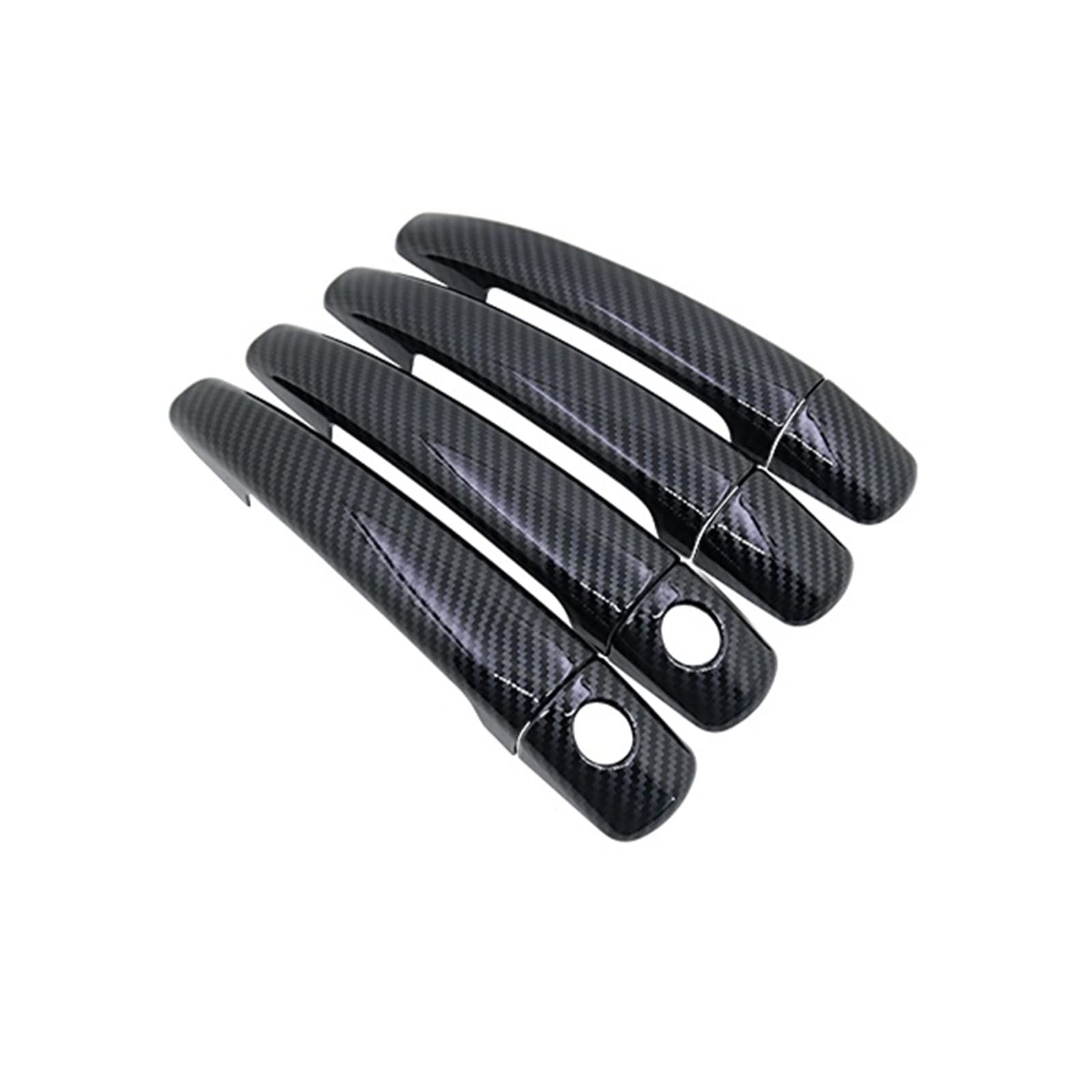 Ropaix Side Exterior Door Handle for Citroen C4 MK1 for Pallas for Triomphe for Quatre 2005-2009 Car Carbon Fiber Door Handle Cover Trim(4Handle 2 Keyhole)