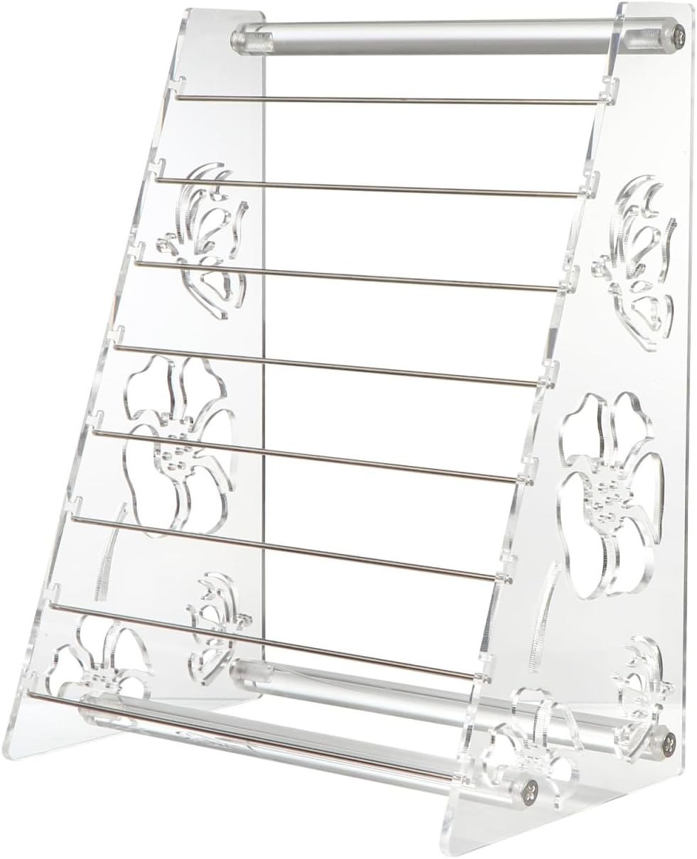 Homoyoyo 8 Display Stand Loose Beads Display Desktop Stand Transparent Necklace Holder Clear Ring Hanger Shelf Bracket Clear Jewelry Organizer Earrings Watch Acrylic 9.84x7.28x5.11In
