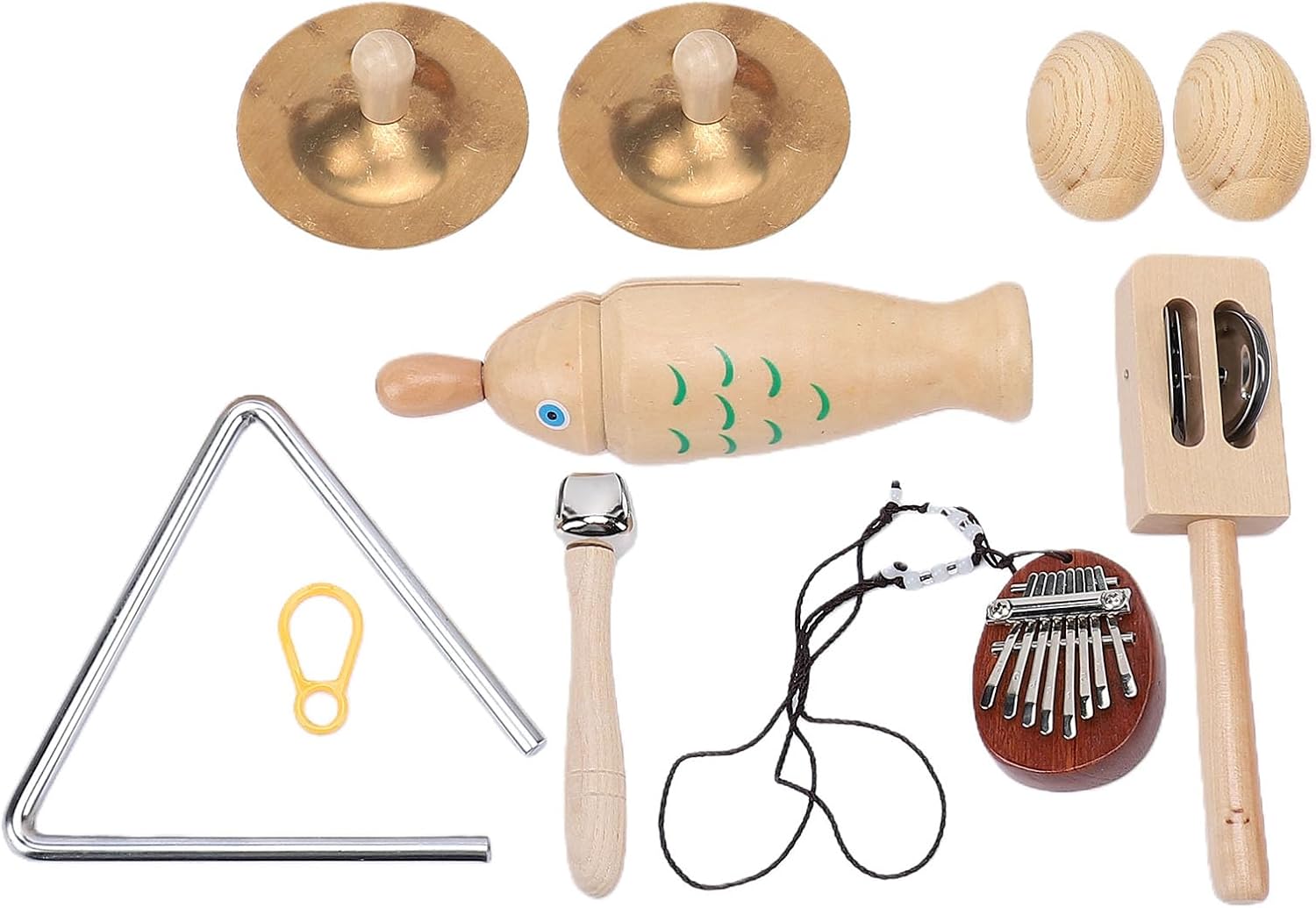 LiebeWH Musical Instruments Set Wooden Percussion Instruments Kit Xylophone Tambourine Drum Maracas Jingle Bell for Early Education