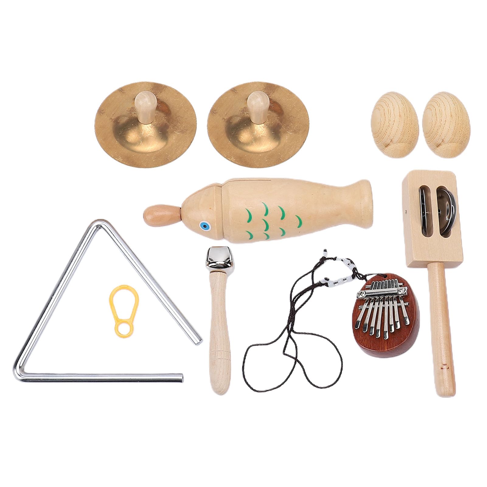 Juego de Instrumentos de Percusión de Madera, Kit de Instrumentos Musicales, Xilófono Pandereta Tambor Maracas con Diseño de Educación Temprana, Ideal para Música Infantil