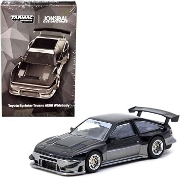 164 Diecast Model Car Compatible with Toyota Sprinter Trueno AE86 Widebody Black and Gray Metallic JONSIBAL Designworks Limited Edition by Tarmac Works T64G-060-BG