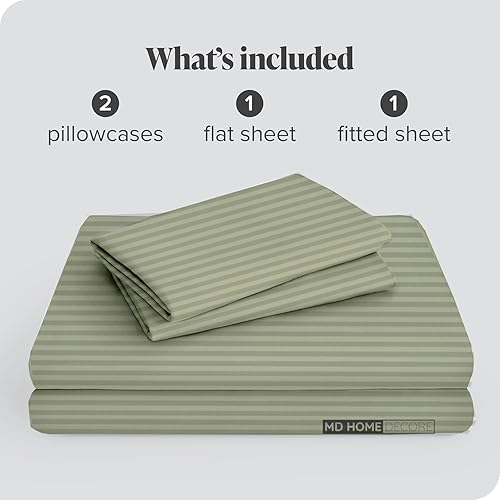 Miniatura 57 de Juego de sábanas de bolsillo extra profundas (4 piezas) 100% algodón egipcio de 400 hilos, bolsillo profundo de 22 pulgadas, sábana bajera ajustable