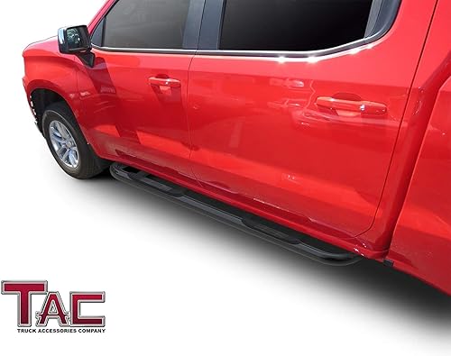 Miniatura 10 de TAC - Estribos laterales para Chevy SilveradoGMC Sierra 1500 2019-2023  2020-2023 SilveradoSierra 2500 3500 Crew Cab Truck Pickup 3 pulgadas textura