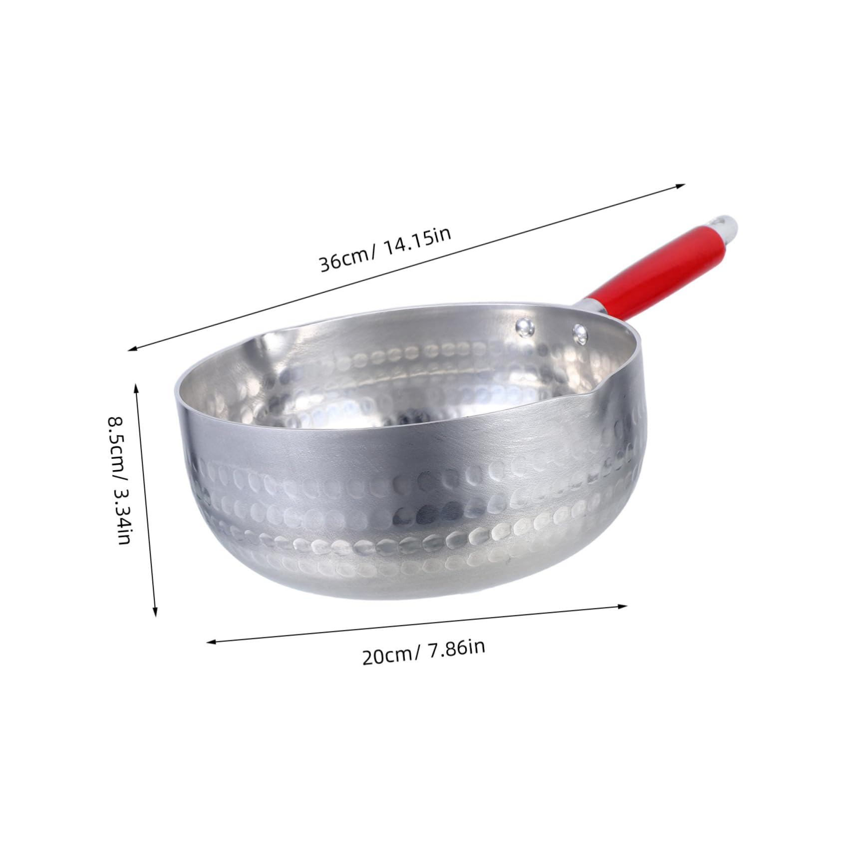 STOBAZA Small Milk Warmer with Wooden Handle Butter for Induction Cooking Dual Spout Design for Easy Pouring for Heating Milk and Making Sauces