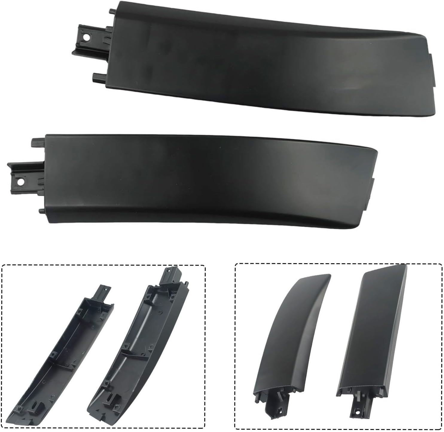 Roof Rack Rail Front End Cap Pair Plastic, Black for Grand Vitara 06-15, 2 Pack