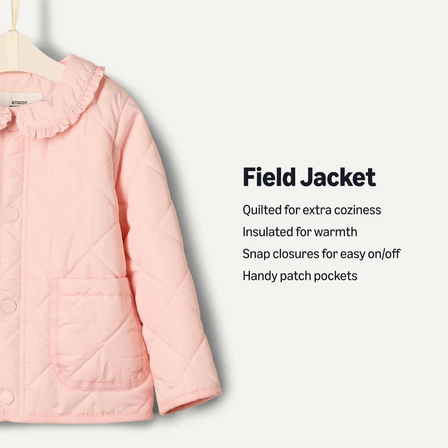 Amazon Essentials x Sofia Grainge Toddler and Baby Girls' Midweight Field Jacket with Ruffle - Image 2