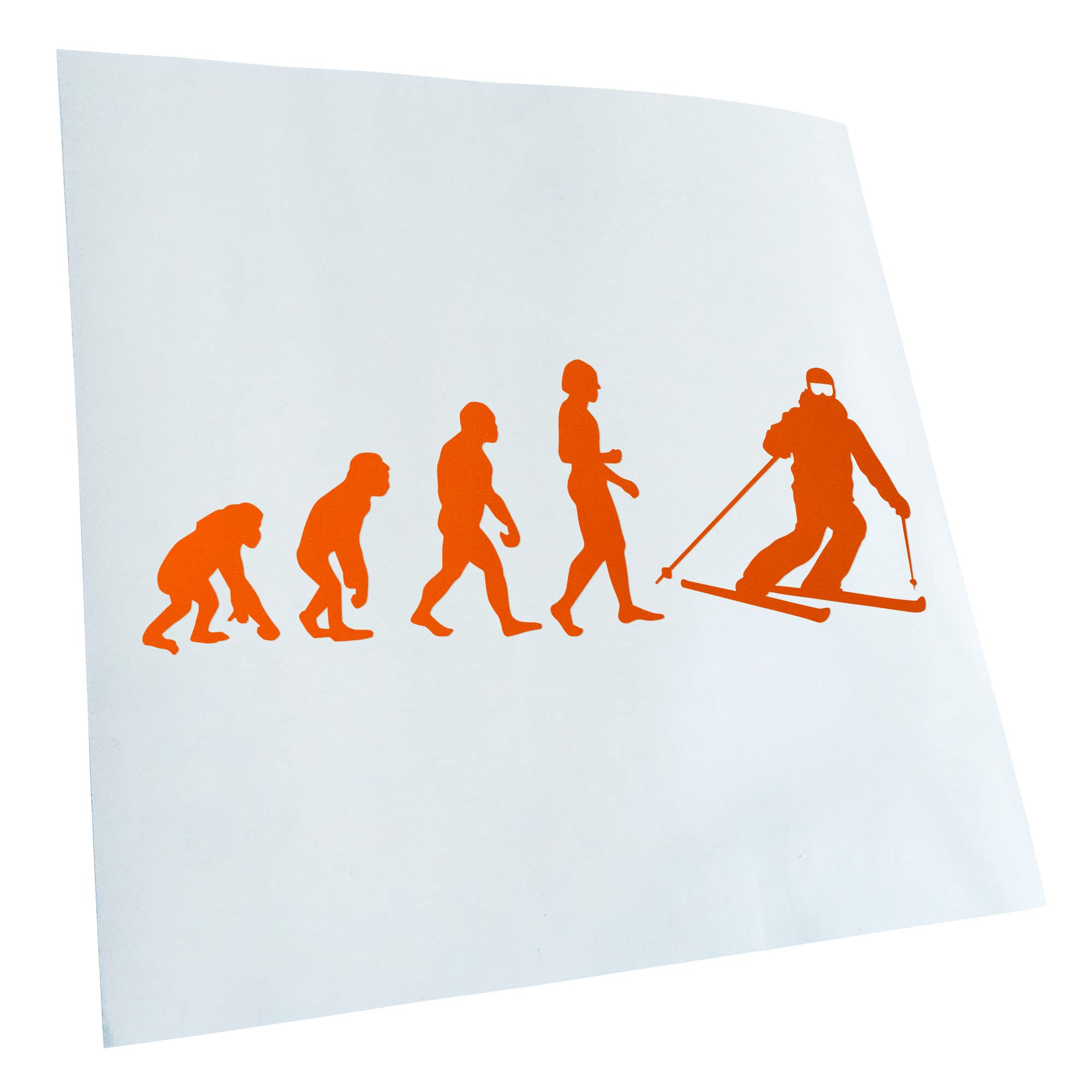 Kiwistar - Car Sticker - Orange - 24 x 8 cm Evolution Skiing - Rear Window Car Sticker Weatherproof for Car Truck Moped Truck - Sticker Exterior Self-Adhesive Tuning Accessories for Windows