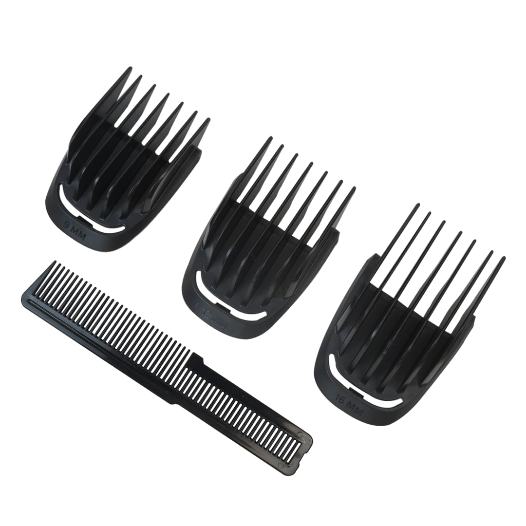 Replacement Beard Stubble Guide Combs Guards 9mm 12mm 16mm for Philips Norelco Multigroom, with Small Beard Comb