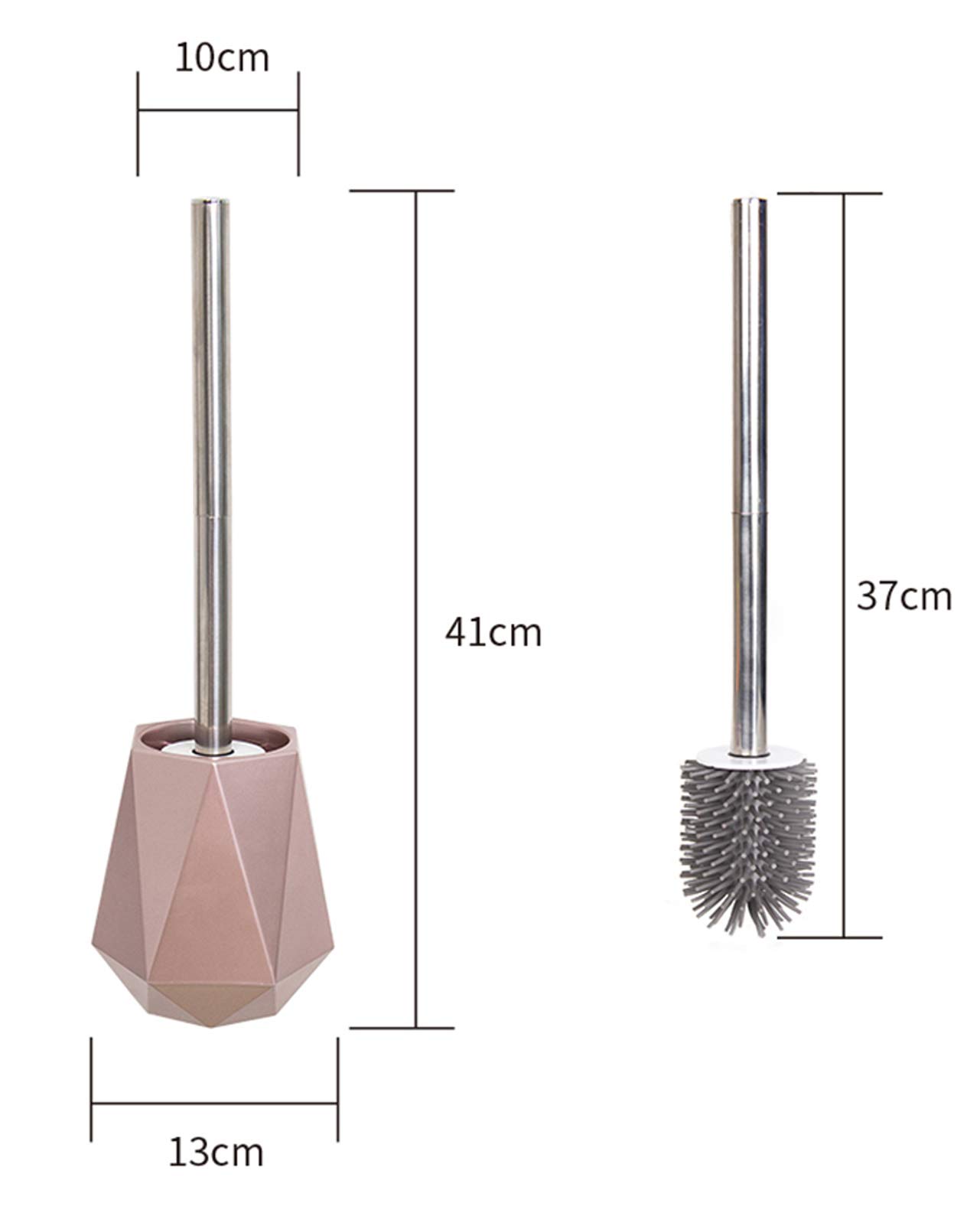Scopino Bagno in Sile Mido Spazzole WC con Supporto Asciugatura Rapida Montaggio a Parete Set di Spazzole Antibatteriche 13x10x41 cm Arnto.