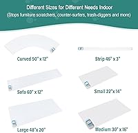 Vista 9 de SEERWAY Alfombrilla de choque para mascotas de 2 piezas con probador para perros y gatos Mantener fuera del sofá, cama, encimera de cocina, 3 modos
