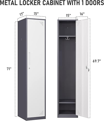 Miniatura 3 de MIIIKO Taquillas metálicas de 3 niveles y 3 de ancho, armario de almacenamiento para empleados con llaves y 9 puertas, estante organizador de