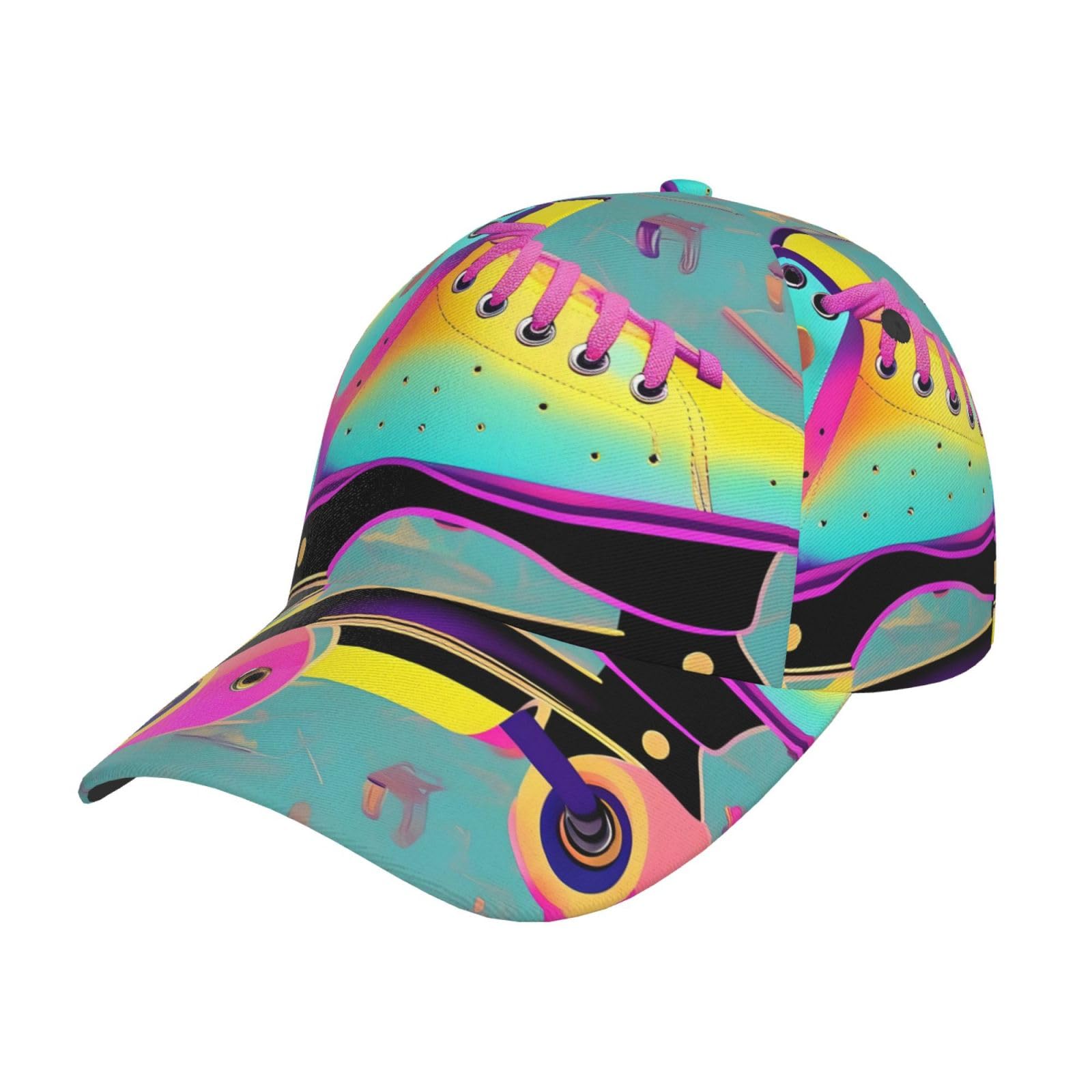 Casquette de baseball KoNsev avec trou queue de cheval et motifs patins - 8