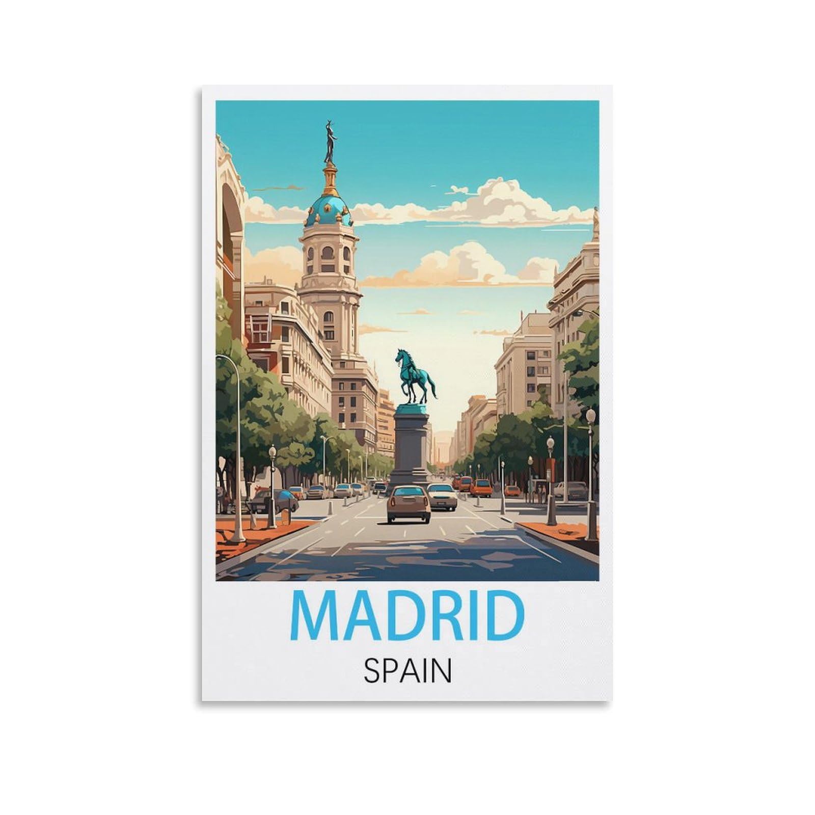 Vintage Metal Tin Signs Madrid Spains Art Retro Plaque for Bars Pub Playroom Man Cave Wall Decor 30x40cm