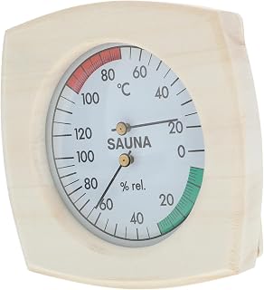KESYOO Wooden Sauna Thermometer Hygrometer Precise Temperature and Humidity Monitoring for Indoor Sauna Room Elegant Design for Steam Room Accessories and Bathhouse Use