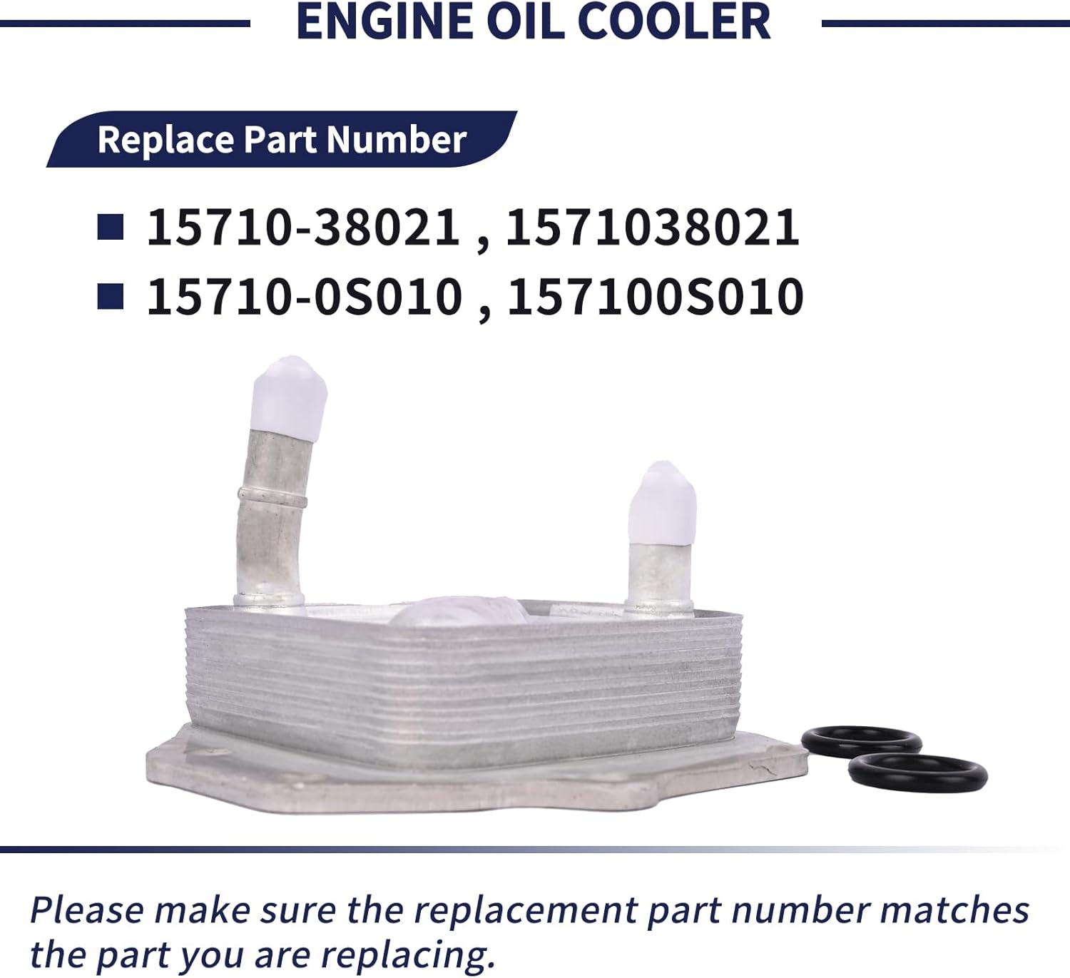 Engine Oil Cooler 15710-38021 15710-0S010 Compatible with Toyota Land Cruiser 2008-2021 / Sequoia 2008-2022 / Tundra 2007-2021 / Lexus LX570 2008-2021