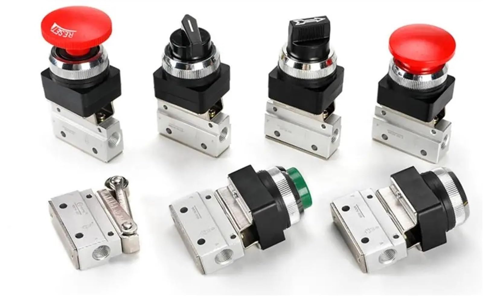 Válvula mecánica neumática de botón MOV-02 para solucionar fugas en conexiones de 1/8