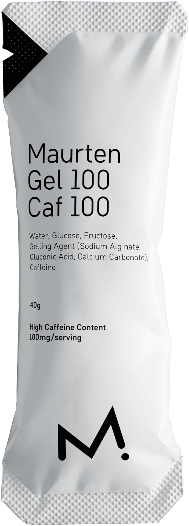 Maurten Gel 100 Caf 100 Energy Gel - 12-Pack of 40g - 25g Carbohydrates and 100mg caffein/serving - Stomach-friendly patented hydrogel technology for endurance sports - Free of preservatives