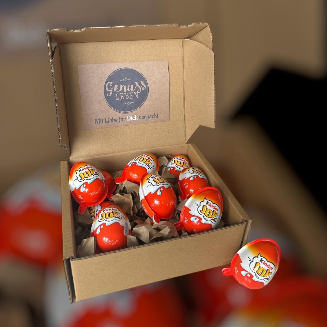 Genussleben® Box mit 10x kinder Joy® Minecraft® mit Spielzeug und Süßigkeiten - zum Naschen und Verschenken für Kinder, Familie und Freunde 200g