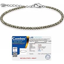 Natural Pyrite Beaded Anklet for Women | Lab Certified Pyrite Stone | 2mm Diamond Cut Round Metallic Beads | Healing Crystal Anklet for Women