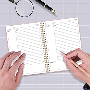 Yaridar A5 Cornell Notes Notebook - College Spiral Cornell Notebooks for Note Taking, Subject College Ruled Notebook Steno Pads for Office/School/Home, 5.8 x 8.5, Pink