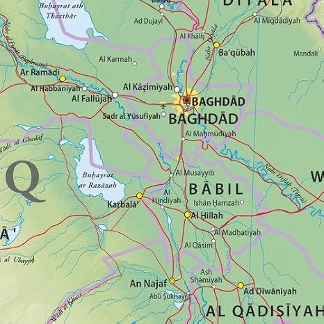 Iraq - 36 x 24 Laminated Wall Map