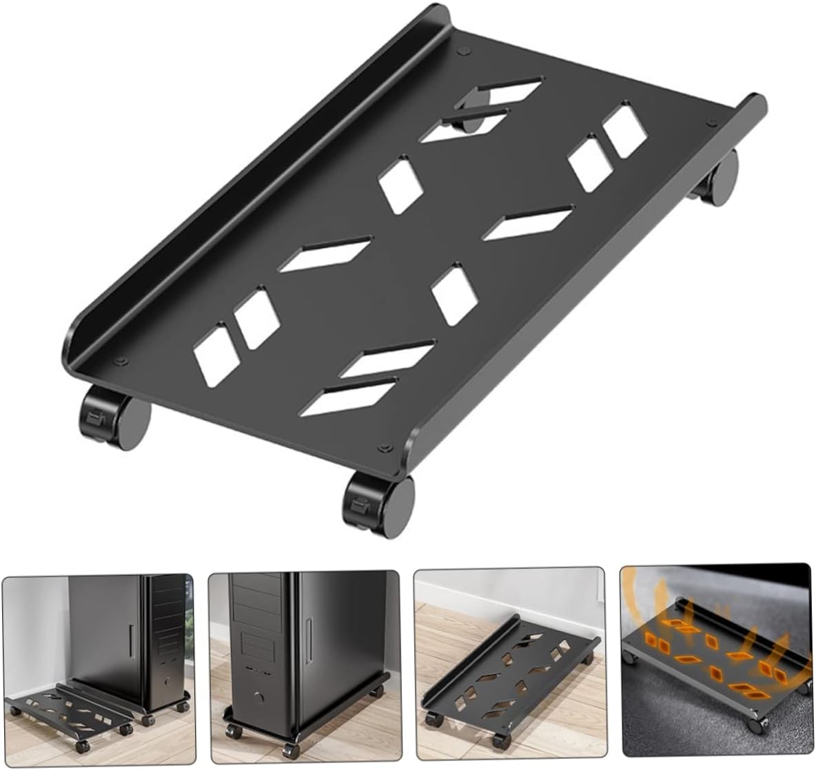 VILLCASE Movable Computer Stand for Tower Tower Stand Casters CPU Holder for Riser