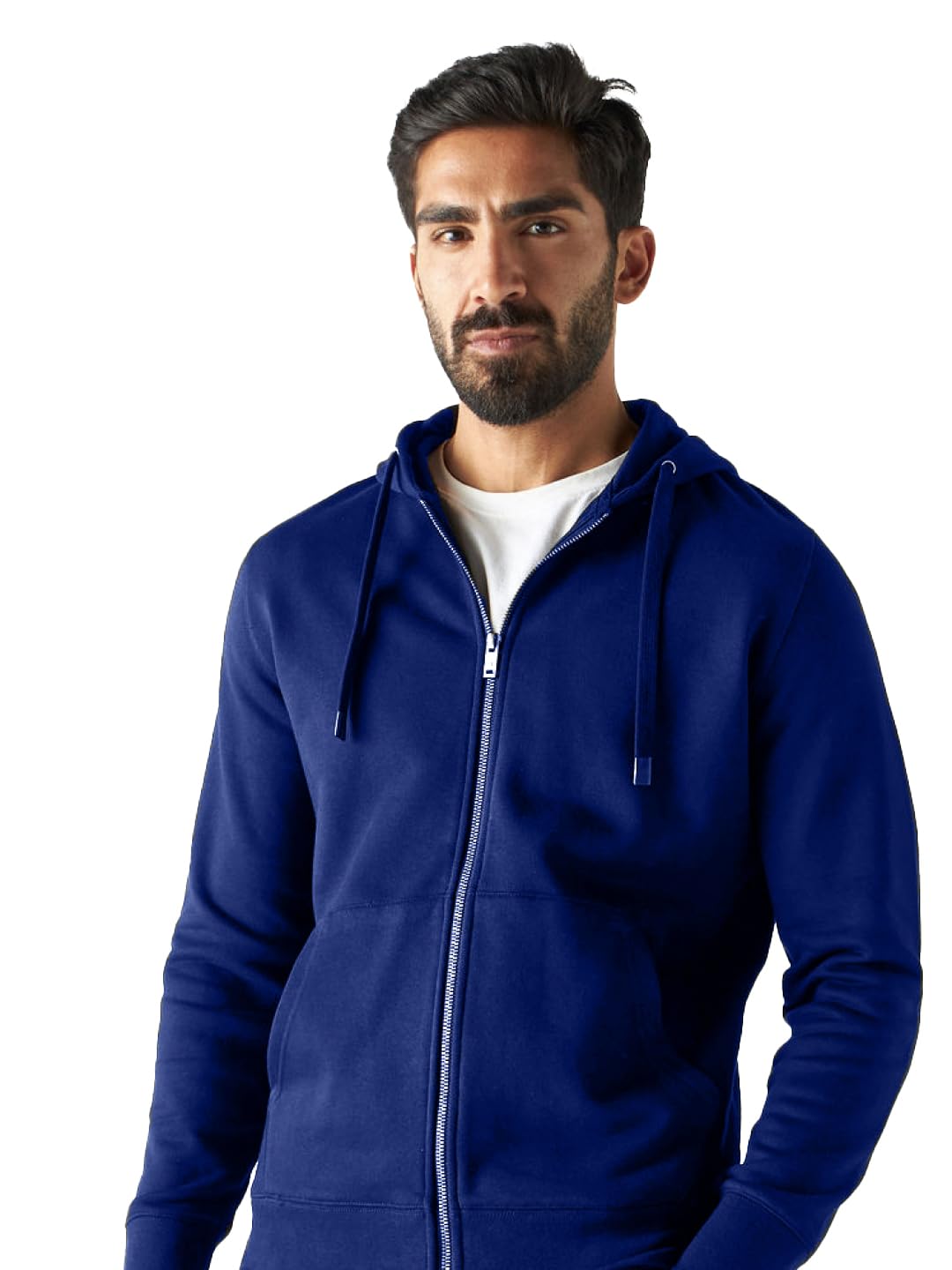 Rad prix Mens Solid Teal Melange Zipper Hoodies