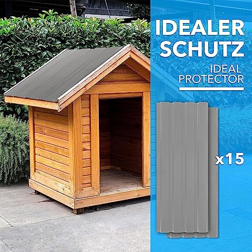 Miniatura 7 de Karat - 15 Piezas De Chapa Trapezoidal 115 X 45 Cm - Juego De Chapa Perfilada Incl. Tornillos - 7,7 M De Chapa De Pared Y Techo - Espesor 0,25 Mm - Placas De Techo Y Revestimiento De Pared De Acero
