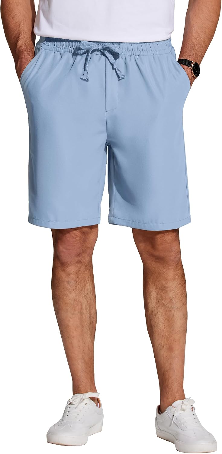 COOFANDY Men's Casual Drawstring Shorts Lightweight Elastic Waist Walking Shorts with Pockets