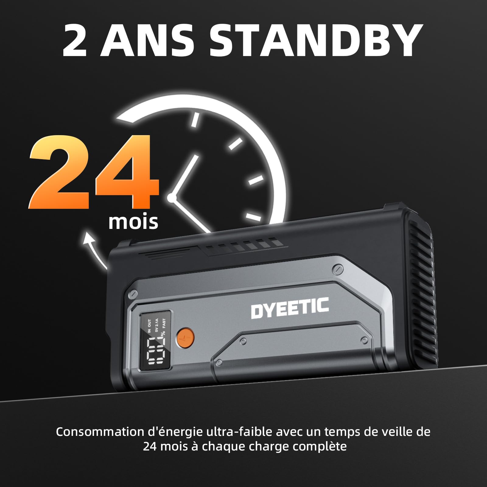 Booster Batterie Voiture 6000A, 12V Démarreur de Voiture pour Moteurs (jusqu'à All Gaz & 10,0L Diesel), Booster Batterie Moto Portable Jump Starter avec Lampe de Poche à LED, Rapide Charge USB