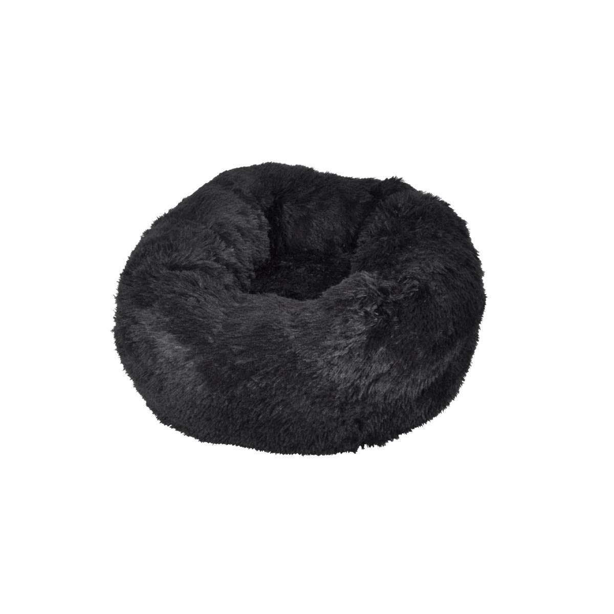 Coussin rond fluffy noir de 40 cm pour assise confort