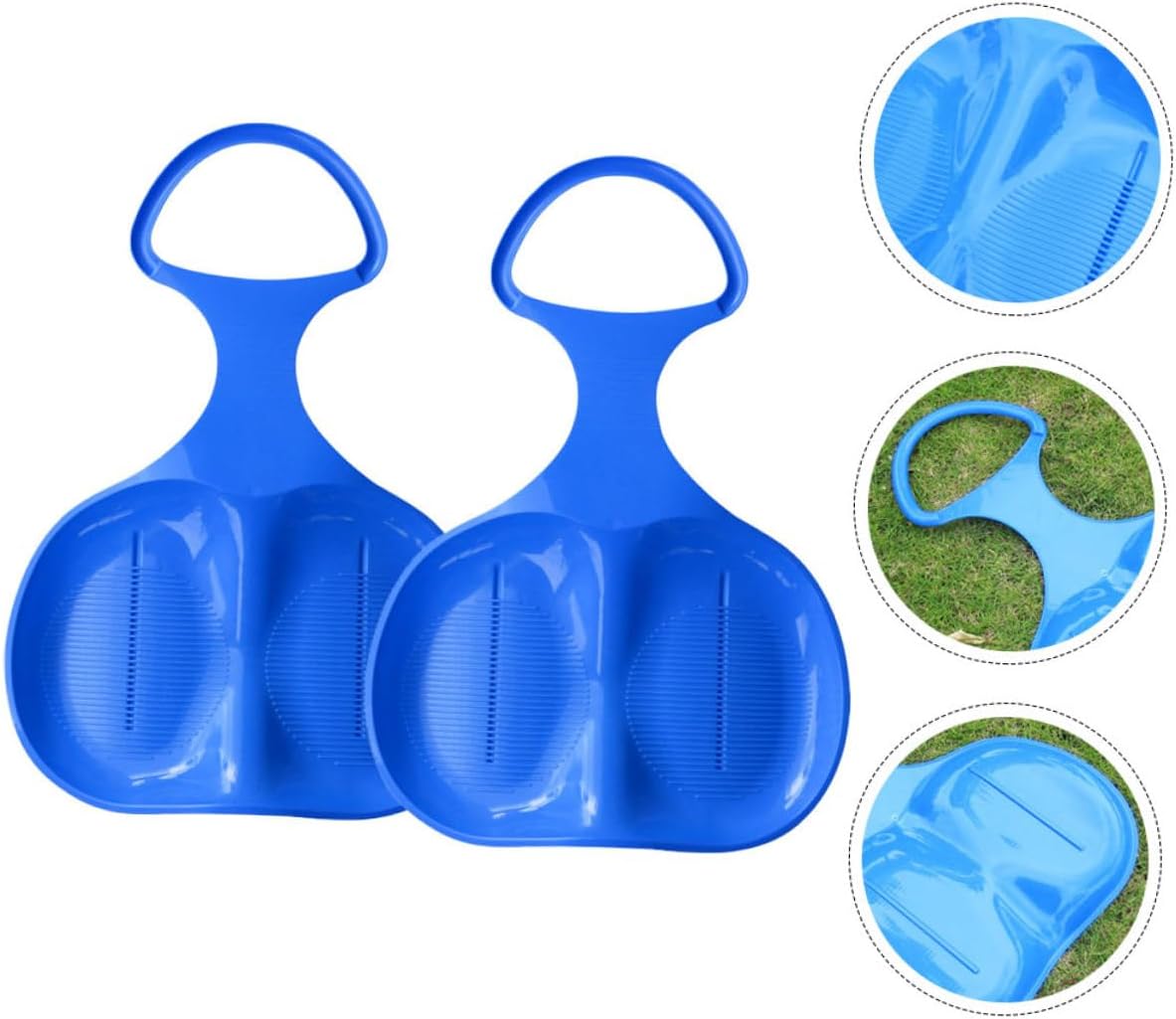 2Pcs Thickened Portable Sandboarding Ski Boards for Lightweight Outdoor Slide Boards with Anti-Skid Grooves and Ergonomic Handles Easy Carry Storage Random Color