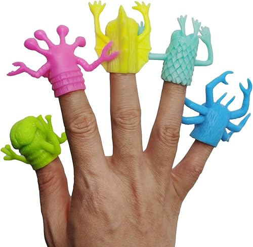Miniatura 4 de 10 piezas de criatura alienígena mezcla de marionetas de dedo lindo monstruo al azar para fiestas de niños, cosplay, juego de mascotas, accesorios