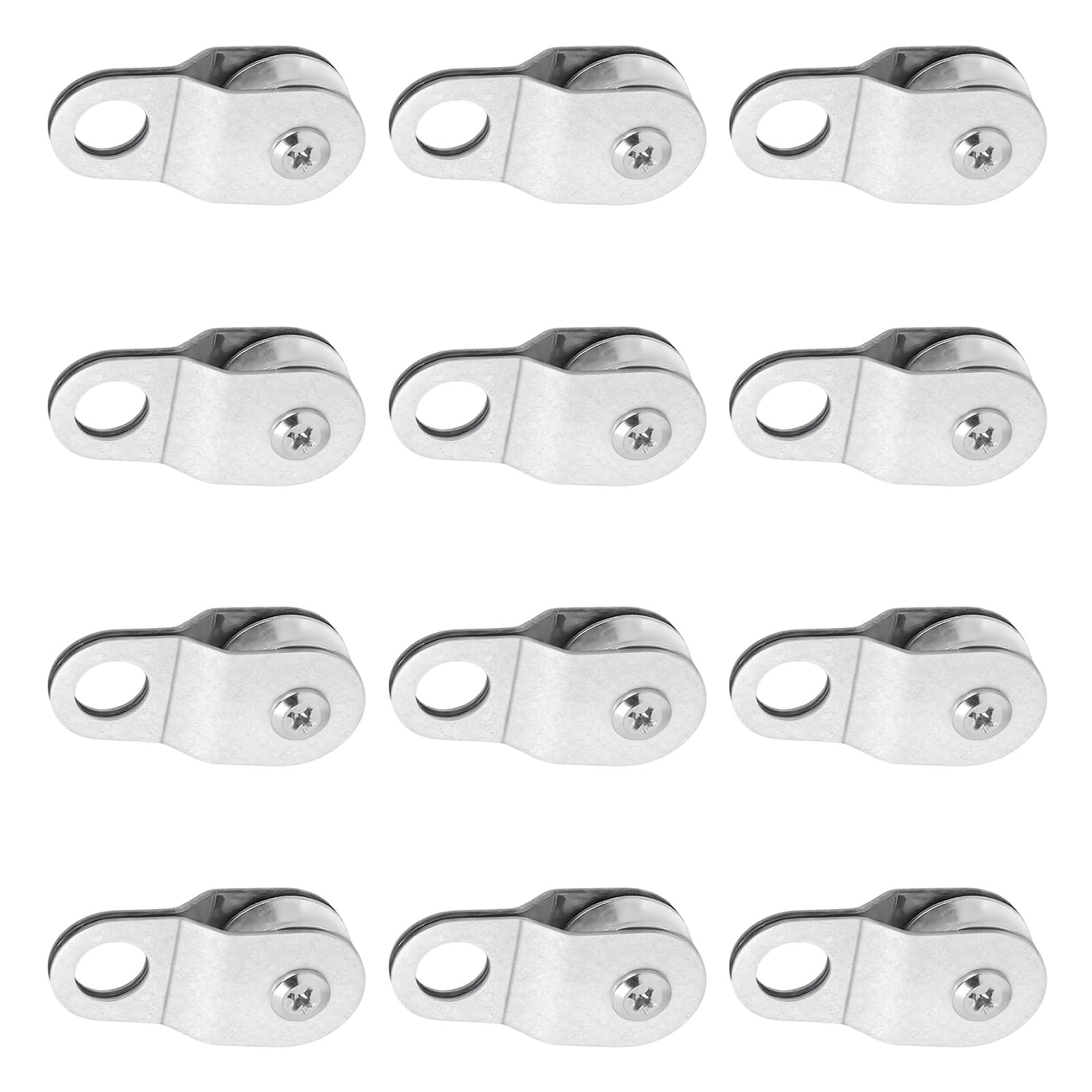 CUNZJIA 12Pcs Heavy Duties Fixed Climbing Pulley Aluminum Zincs Mountaineering Pulley for Mountaineering and Outdoors Adventure