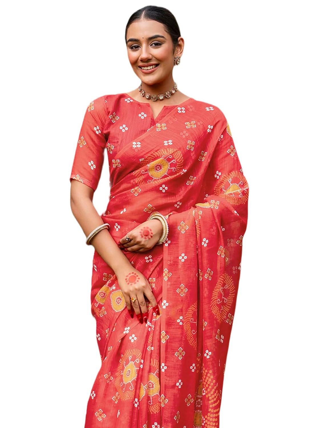 SIRIL Women's Cotton Linen Bandhani Printed Saree with Unstitched Blouse Piece - Review, Price and Buying Guide