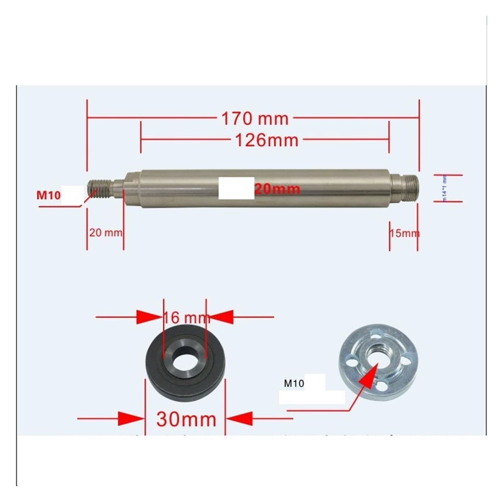 Rodamiento de torno 2 rodamientos M14x1mm M14, polea de eje de rosca, cabezal de torno de madera DIY, apto for mandril K01-65 K02-65/50, hoja de sierra de 4 pulgadas