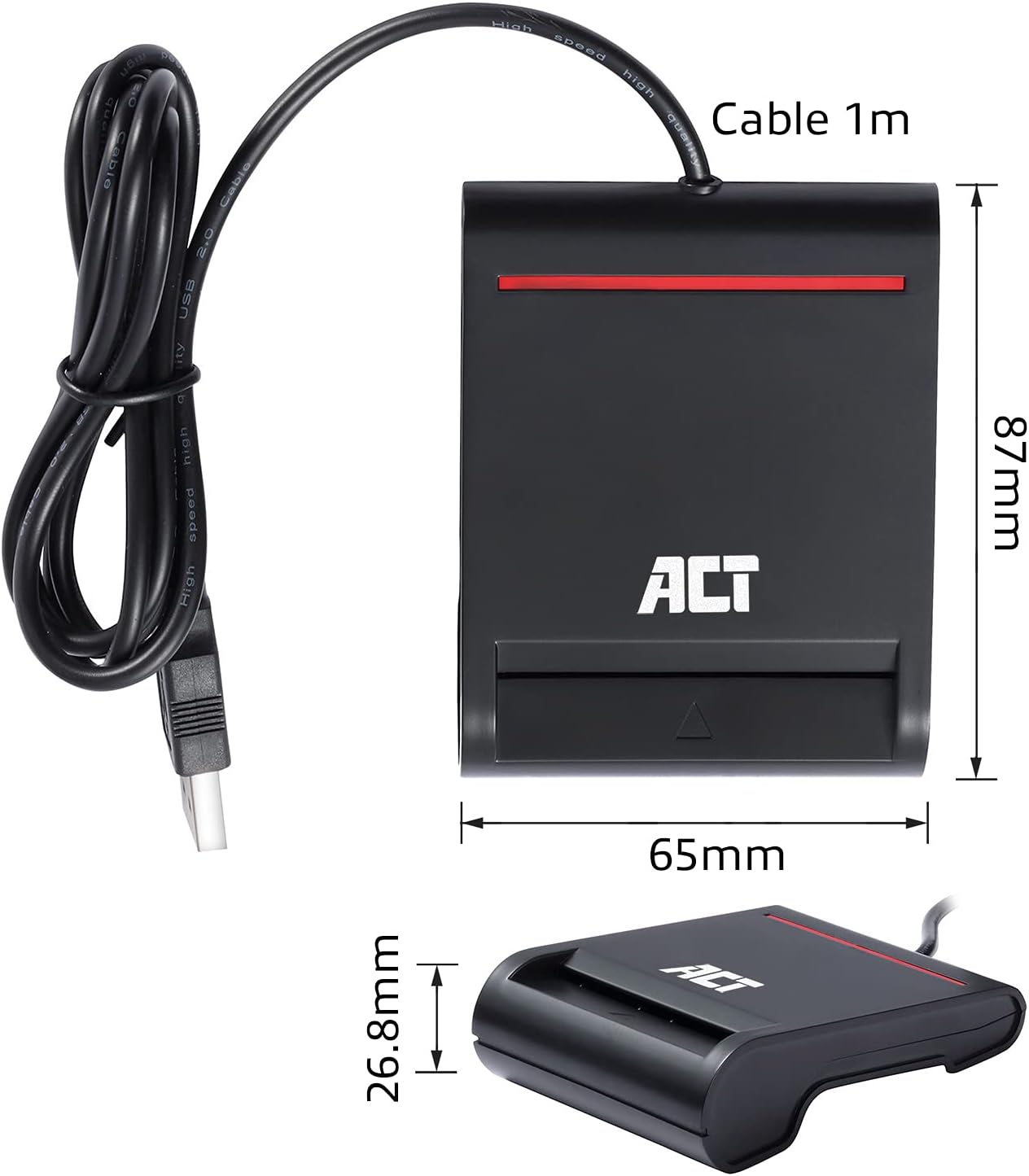 ACT AC6015 Smart Card Reader dimensions