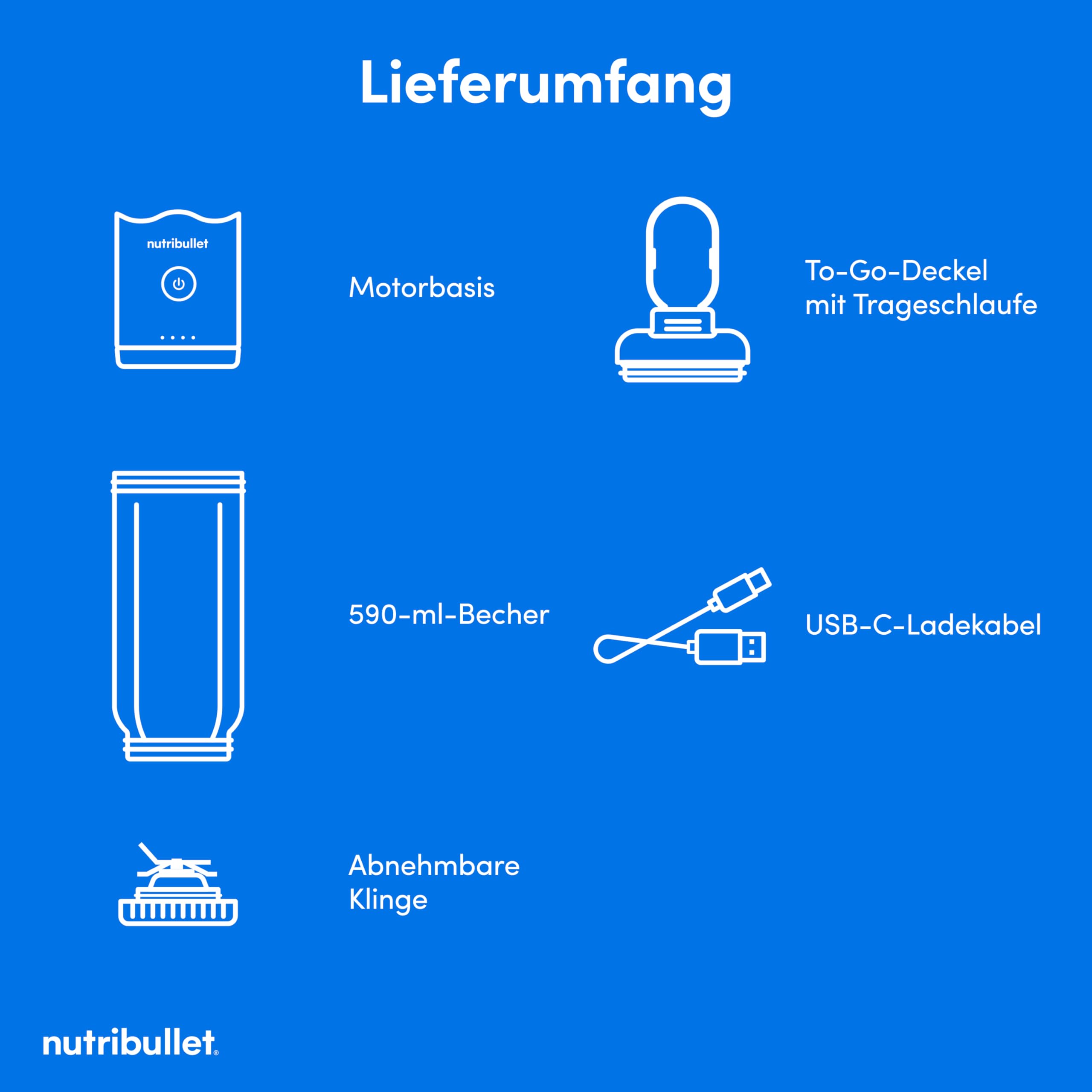 nutribullet Flex 590ml - tragbarer Smoothie-Mixer mit Trinkdeckel, zerkleinert Eis und gefrorene Früchte, USB-C, Trageschlaufe, BPA-freier Becher, leicht zu reinigen, Waldgrün (NBP013GR)