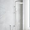 SunCleanse Shower Riser Rail Kit with 30 x 30 cm Square Overhead Shower, and Brass Diverter, High Pressure Handheld Shower, Adjustable Height Rainfall Head, Ideal for Small Bathrooms, Ensuites, Chrome