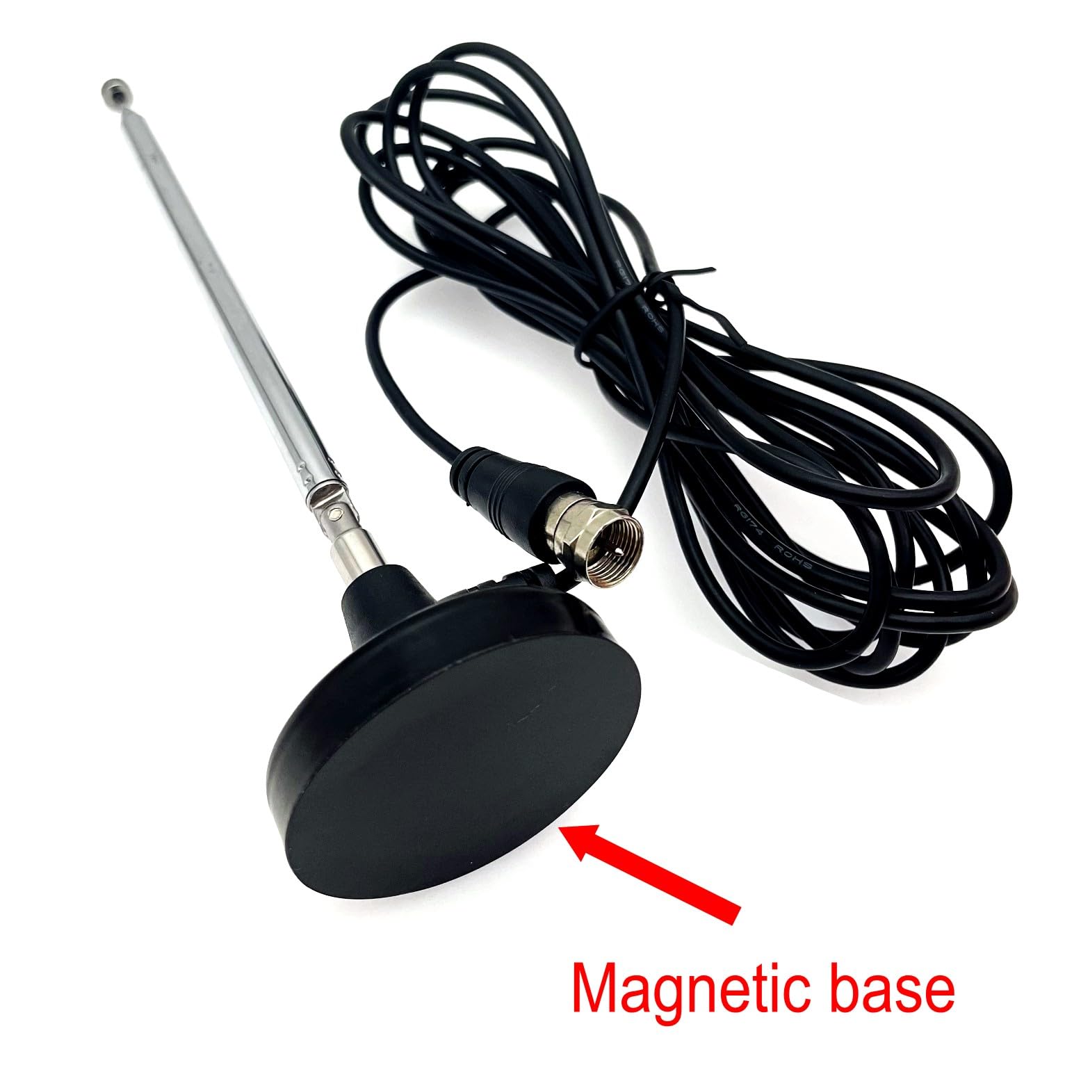 Antenna Radio DAB FM, Antenna FM Telescopica Interna 75 Ohm con Base Magnetica, Compatibile con Sintonizzatori Stereo, Ricevitori AV, Sistemi Home Cinema e HiFi, Ottima per Ricezione di Segnale Radio