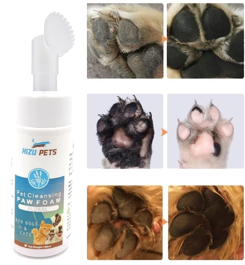 Hizu Pets Foot Cleaning Foam, Paw Cleaner Massage Brush Care Supplies No Washing Waterless for Dogs Cats Feet Cleaning 150 ml (Floral) (B0BYDQTJK8) Amazon Price History, Amazon Price Tracker