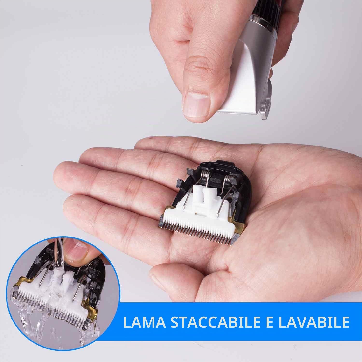 Surker Rasoio Elettrico Regolatore Barba e Capelli a 4 pettini e 5 lunghezze selezionabili 2 batterie