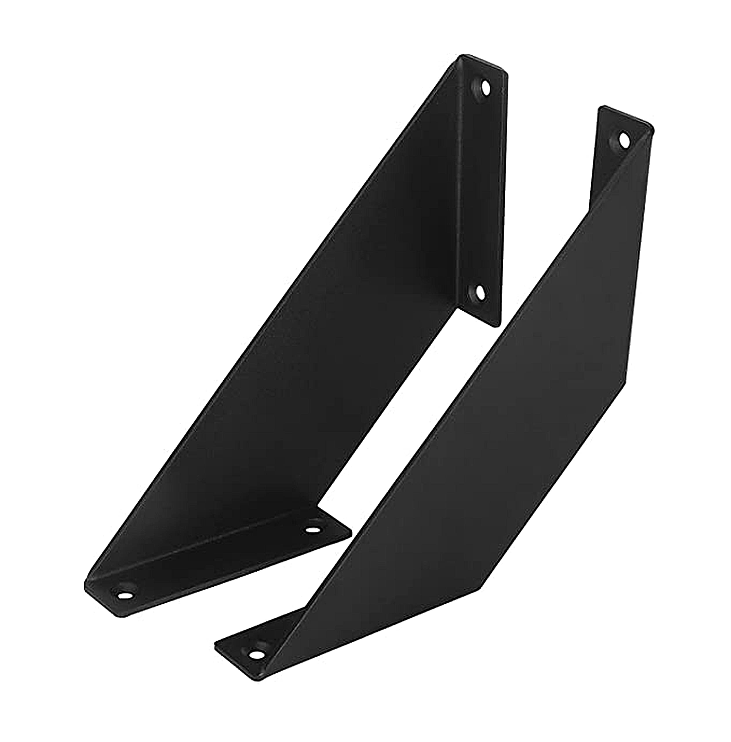 Doja Barcelona Black Angled Shelf Brackets, Steel Shelf Supports | 2 Heavy Duty Angle Brackets For Wall Shelves | 20 X 20 Cm Metal For Wood Or Metal Shelving | Angled Heavy Duty