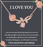 URMWMOO Rose Flower Necklace for Women 925 Sterling Silver Rose Gold Pendant Necklaces Jewelry Birth