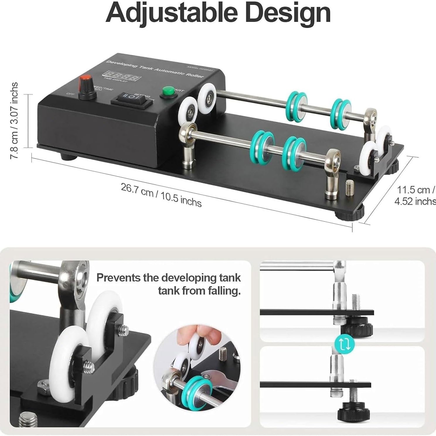 Macchina per processore di film elettrico, processore automatico per film camera oscura con timer, velocità regolabile, programmi multipli preimpostati per lo sviluppo di serbatoi