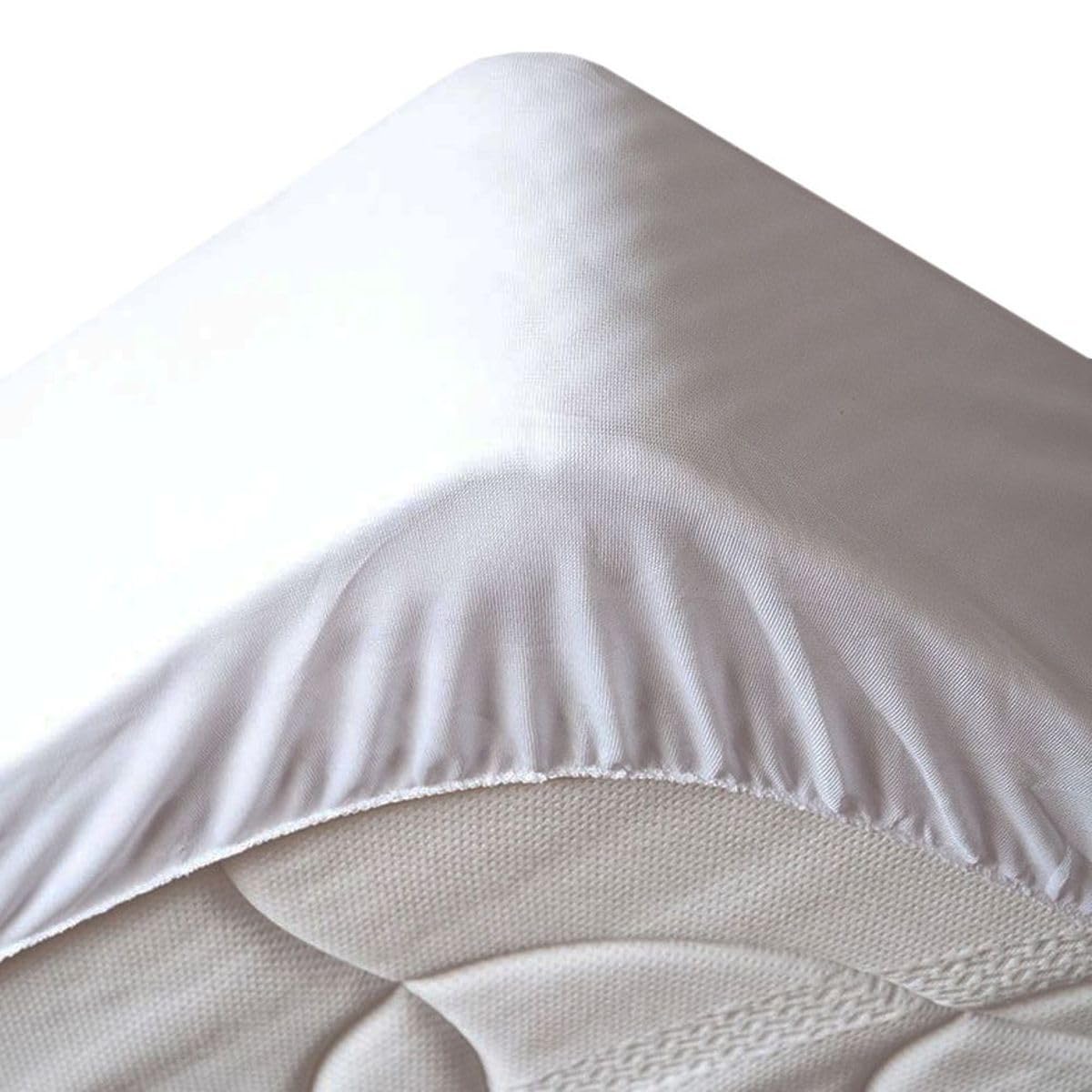 STOF Protège-Matelas 90x190 Cm 100% Coton Blanc Hypoallergénique - Bonnet 25cm Respirant Et Imperméable